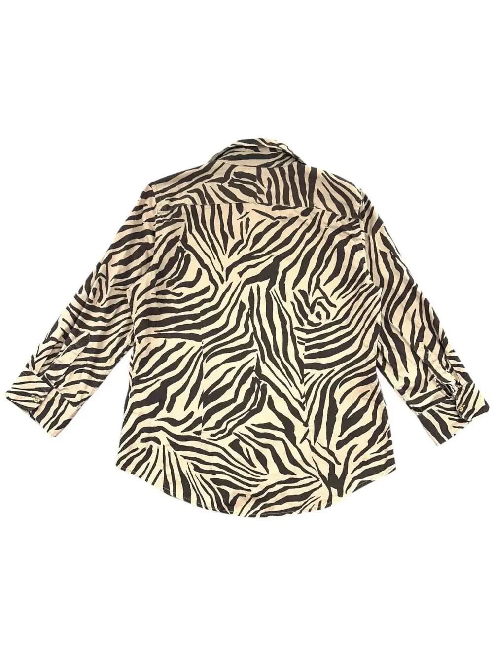 Chaps Zebra Print Button Down Blouse